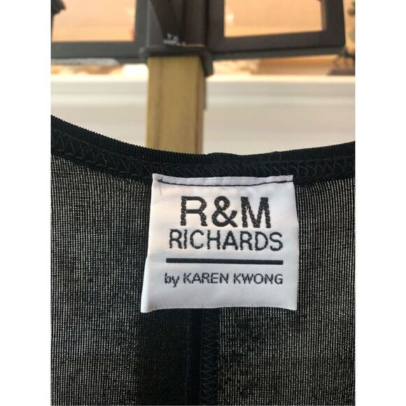 R&M Richards by Karen Kwong Women’s Black Elegant Tank Dress With Built in Neckl - Picture 5 of 6